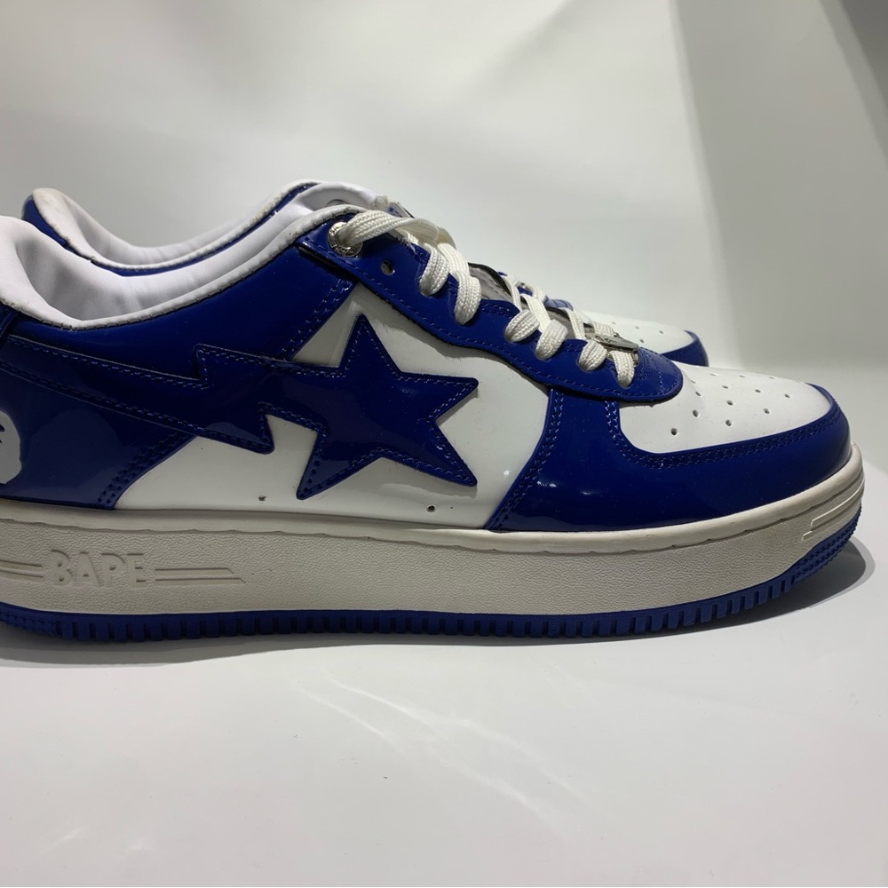 Bape Royal Blue and White Star Sneakers